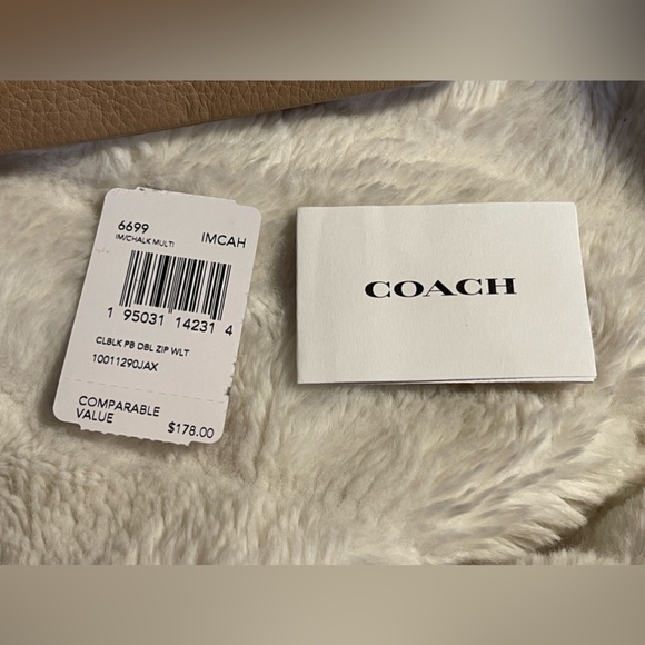 COACH Colorblock Pebbled Leather Double Zip Wristlet NEW!!! - Picture 12 of 13